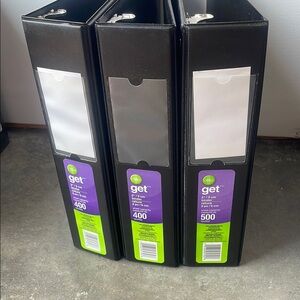 Black 3-Ring Binders Set 2” new